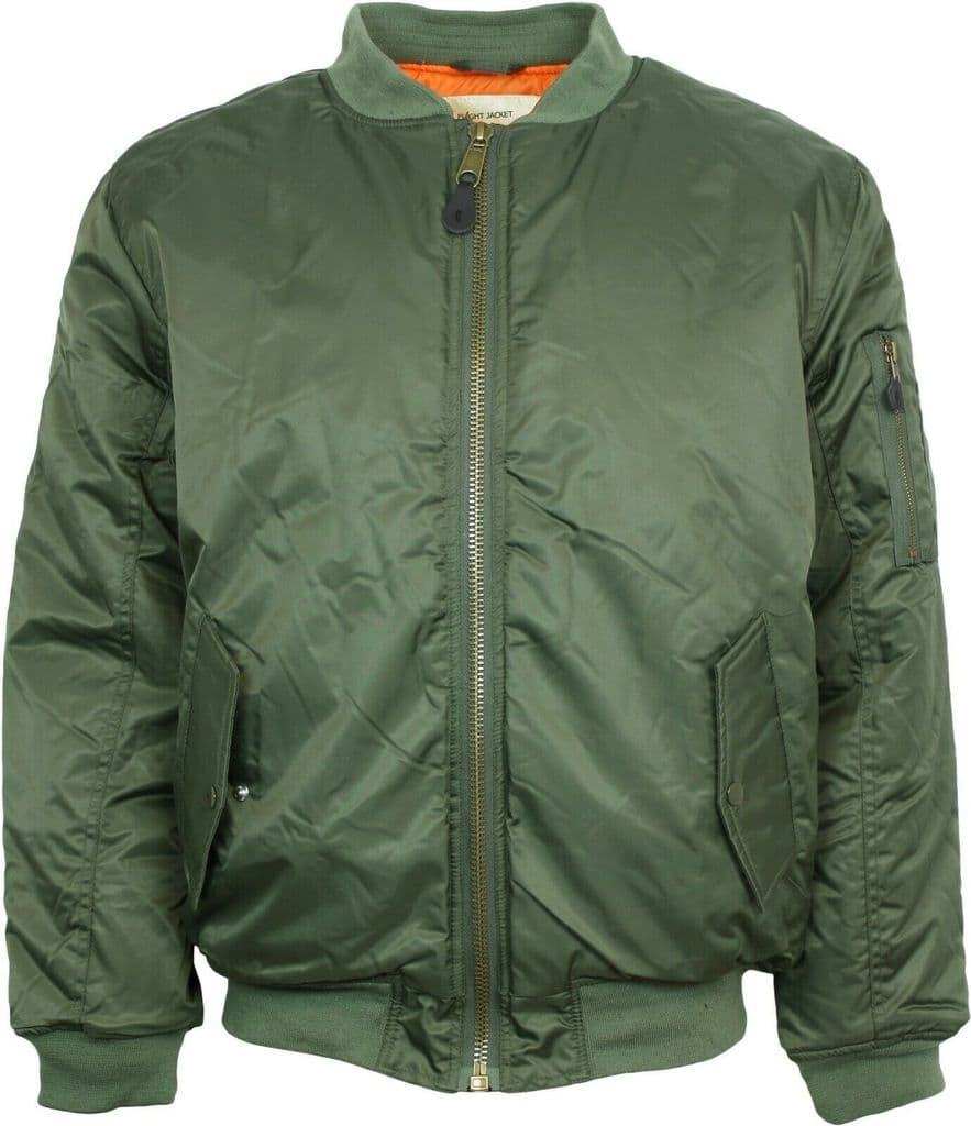 Relco Classic MA-1 Flight Jacket Bomber Pilot Military Army Olive Black ...